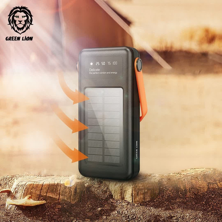 پاوربانک خورشیدی 30000 mah گرین لاین مدل GNSLRPB30KBK
